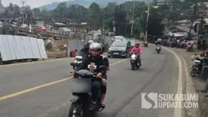 Penerapan sistem one way jalan nasional di Sukabumi Utara saat long weekend isra miraj (Sumber: sukabumiupdate)