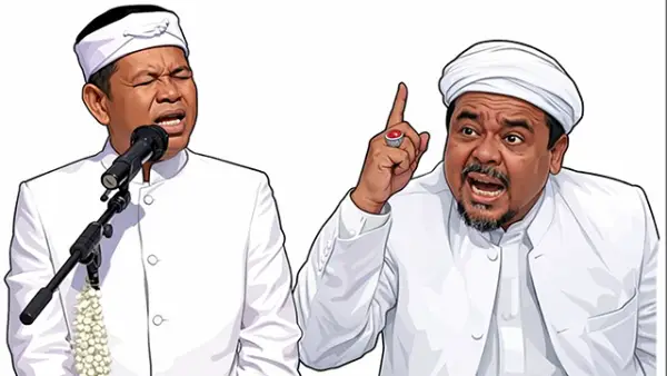 Ilustrasi Kang Dedi Mulyadi dan Habib Rizieq. (Sumber : AI/ChatGPT).