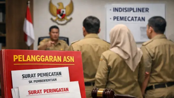 BKPSDM Kabupaten Sukabumi menindak tegas ASN yang melanggar disiplin kepegawaian. Foto hanya ilustrasi. (Sumber Foto: AI)