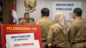 BKPSDM Kabupaten Sukabumi menindak tegas ASN yang melanggar disiplin kepegawaian. Foto hanya ilustrasi. (Sumber Foto: AI)