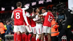 Selebrasi Garbriel Jesus setelah cetak gol ke gawang Aston Villa (Sumber: web/arsenal.com)