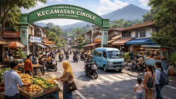 Ilustrasi wilayah Kecamatan Cikole, Kota Sukabumi. (Sumber: AI)