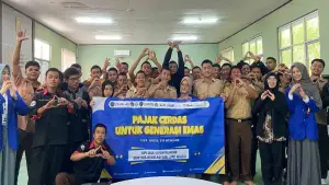 Program Studi D3 Perpajakan Fakultas Ekonomi UMMI menyelenggarakan kegiatan TGTS dengan tema “Pajak untuk Generasi Emas”. (Sumber Foto: Istimewa)