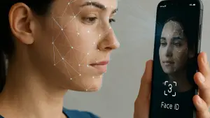 Biometrik wajah. Pemerintah resmi larang kepemilikan nomor handphone lebih dari 3 (Sumber: copilot)