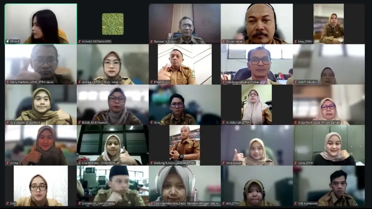 Apel pagi di lingkungan Distanhorti Jabar via zoom, Senin (26/1/2026).