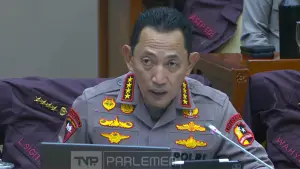 Kapolri Jenderal Polisi Listyo Sigit Prabowo berbicara dalam rapat kerja bersama Komisi III DPR RI di Gedung Parlemen, Senayan, Jakarta, Senin (26/1/2026). (Sumber Foto: YouTube DPR RI/TVR Parlemen)