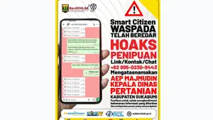 Nomor WhatsApp yang mengatasnamakan Kadistan Kabupaten Sukabumi. (Sumber : Diskominfo).