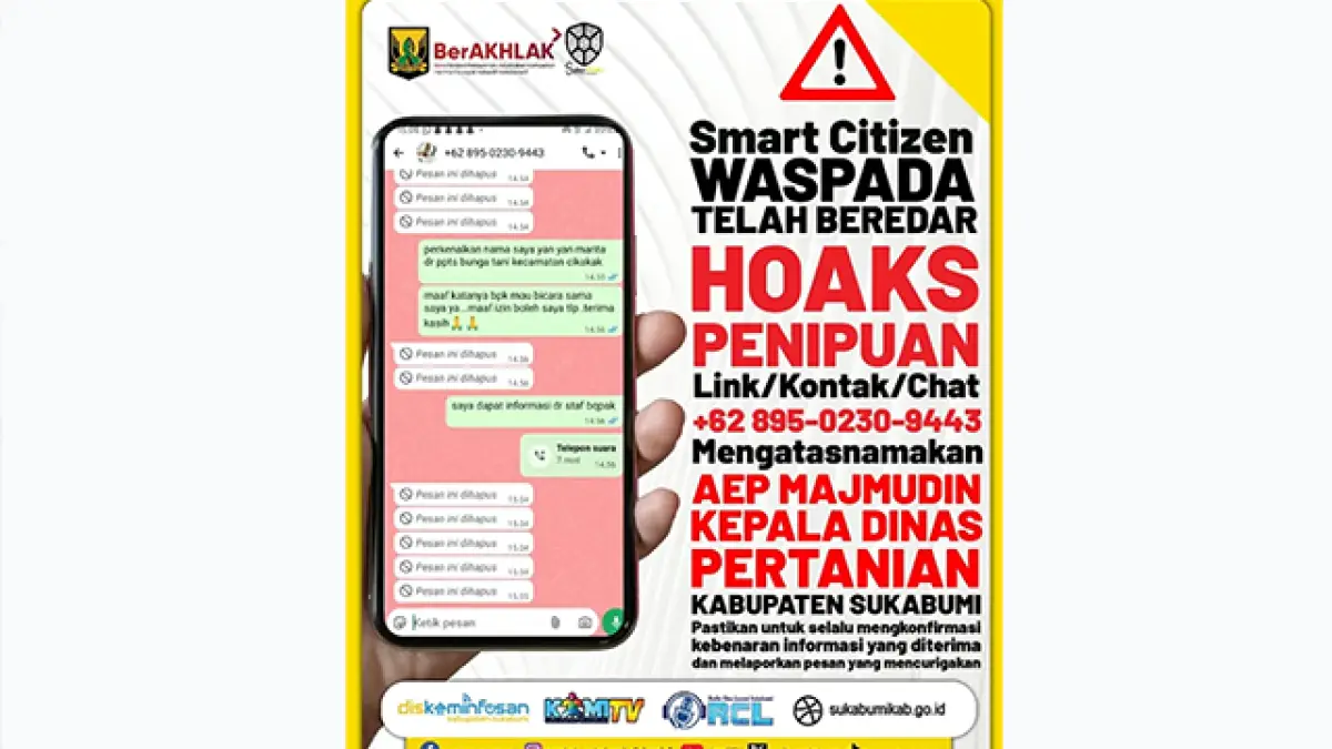 Nomor WhatsApp Penipuan Mengatasnamakan Kadistan Sukabumi Aep Majmudin