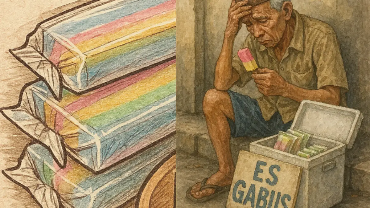 Ilustrasi es gabus yang viral karena difitnah terbuah dari spons