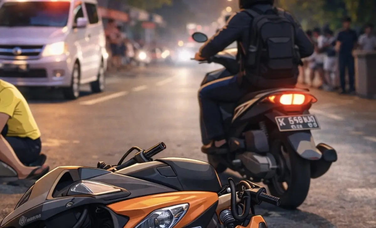 Motor Berpenumpang Lansia Diserempet di Sukaraja Sukabumi, Pelaku Kabur