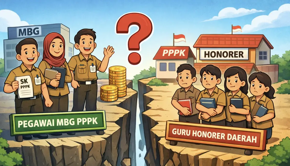 Guru Honorer Sukabumi Soroti Kesenjangan Kebijakan PPPK Pegawai MBG dan Guru Daerah
