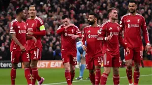 Selebrasi para pemain Liverpool setelah mencetak gol ke gawang Qarabag (Sumber: web/liverpoolfc.com)