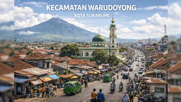 Ilustrasi wilayah Kecamatan Warudoyong, Kota Sukabumi. (Sumber: Ilustrasi AI)