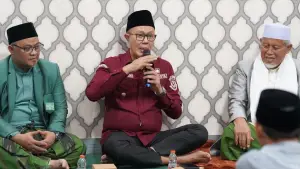 Wali Kota Sukabumi, Ayep Zaki menghadiri peringatan Hari Lahir (Harlah) ke-100 Nahdlatul Ulama (NU) yang digelar pada Sabtu 31 Januari 2026 malam di Gedung Dakwah PCNU Kota Sukabumi. (Sumber: dokpim)