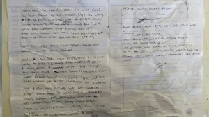 Isi tulisan yang diduga dari secarik kertas yang digenggam korban. (Sumber: Istimewa)
