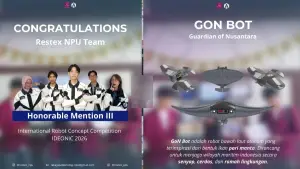 Tim Restex NPU berhasil menembus jajaran enam besar terbaik dunia dalam ajang IDEONIC 2026 International Robot Concept Competition (Sumber: dok NPU)