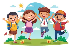 Ilustrasi, Lirik dan Makna Lagu Rukun Sama Teman Karya Kemendikdasmen (Sumber : Freepik/@wahyu_t)