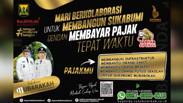 Bapenda rilis poster kolaborasi membangun Sukabumi dengan 5 manfaat bayar pajak (Sumber : dok bapenda)