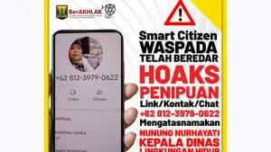 Nomor WhatsApp Penipuan Klaim Milik Kepala DLH Kabupaten Sukabumi Nunung Nurhayati. (Sumber : Diskominfo).