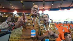 Wali Kota Sukabumi, Ayep Zaki saat hadiri Rakernas Pemerintah Pusat dan Daerah Tahun 2026, di Sentul International Convention Center (SICC), Kabupaten Bogor, Jawa Barat, Senin (2/2/2026). (Sumber : Dokpim).