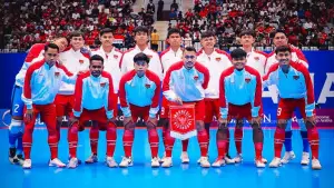 Skuad futsal Timnas Indonesia di turnamen Piala Asia Futsal 2026 . (Sumber: Instagram/@timnasfutsal)