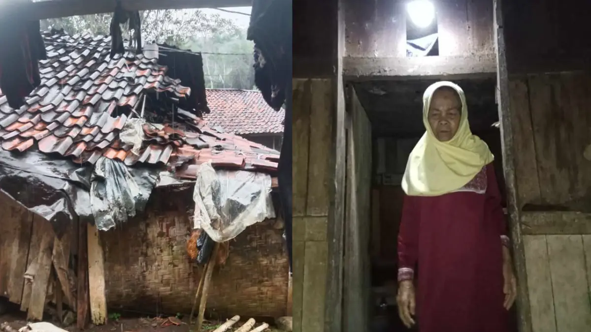 Hidup Sebatang Kara, Nenek Lansia di Purabaya Sukabumi Tempati Rumah Nyaris Ambruk