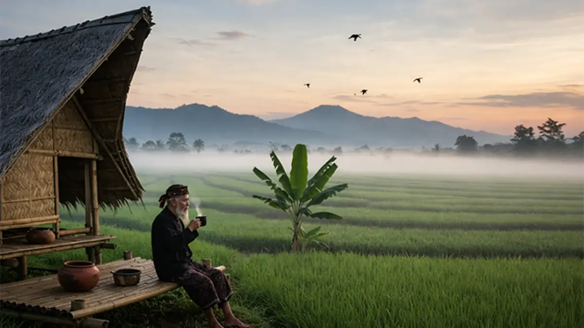 20 Pepeling Sunda Buhun dan Artinya, Caina Herang Laukna Beunang