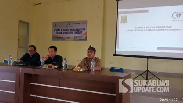 Sosialisasi program Tapak dan Primas oleh Perumda BPR Sukabumi Cabang Cicurug di Aula Kecamatan Cicurug, 27 Januari 2026. (Sumber : SU/Ibnu Sanubari).