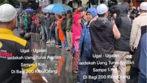 Antrean yang mengular di depan Rumah Makan Alam Sunda Sukabumi 2 di Jalan A Yani Kota Sukabumi. (Sumber: Istimewa)