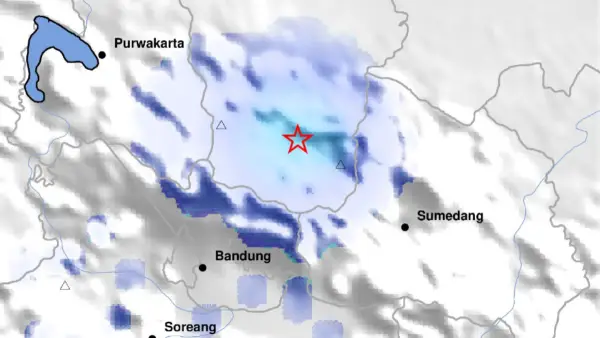 Koordinat gempa Ciater Subang Jawa Barat (Sumber: BMKG)