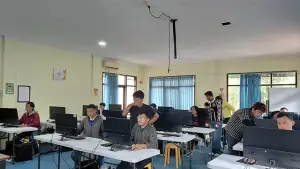 Peserta pelatihan melalui program pendidikan vokasi kolaborasi pemkot dan Politeknik Sukabumi. (Sumber : Istimewa.)