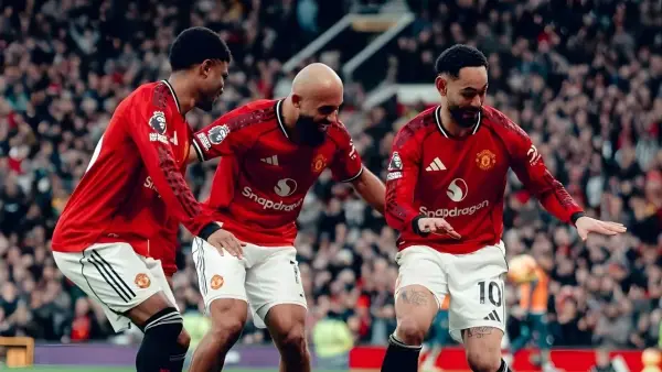 Selebrasi Matheus Cunha setelah cetak gol ke gawang Fulham (Sumber: instagram/@manchesterunited)