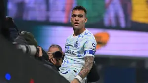 Selebrasi Lautaro Martinez setelah berhasil mencetak gol ke gawang Sassuolo di ajang Serie A (Sumber: web/inter.it)