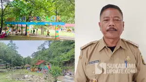 Geyrser Cisolok (Kiri) - Camat Cisolok, Okih Fajri (Kanan). (Sumber : SU/Ilyas).