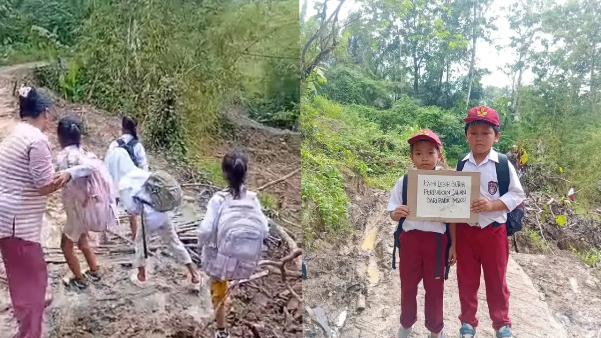 Pelajar SD di Warungkiara Tembus Lumpur 1 Km Demi Sekolah: Kami Butuh Jalan, Bukan MBG
