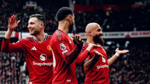 Selebrasi Mbuemo setelah cetak gol ke gawang Spurs pekan lalu (Sumber: instagram/@manutd)