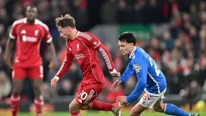 Aksi Mac Allister (gelandang Liverpool) saat menghadapi Sunderland di Stadion Anfield (Sumber: web/liverpoolfc.com)