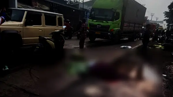 Kecelakaan maut di Sukalarang Sukabumi, pengendara motor MD (Sumber: dok warga)