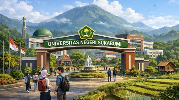 Ilustrasi Universitas Negeri di Sukabumi. (Sumber: Ilustrasi AI)