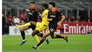 Aksi Rafael Leao saat pertandingan AC Milan vs Como di Serie A (Sumber: web/acmilan.com)