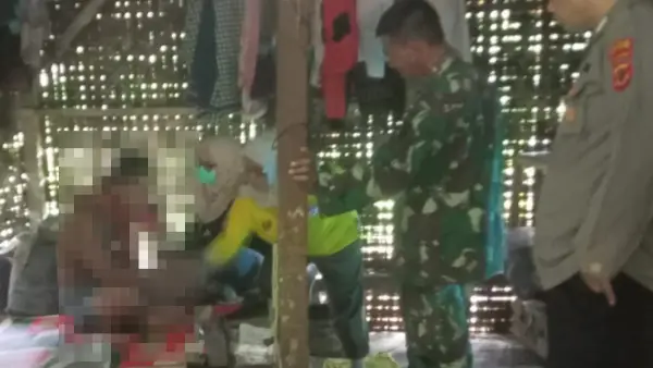 Penanganan sementara ODGJ di Desa Mandrajaya Ciemas Kabupaten Sukabumi (Sumber: dok polsek)