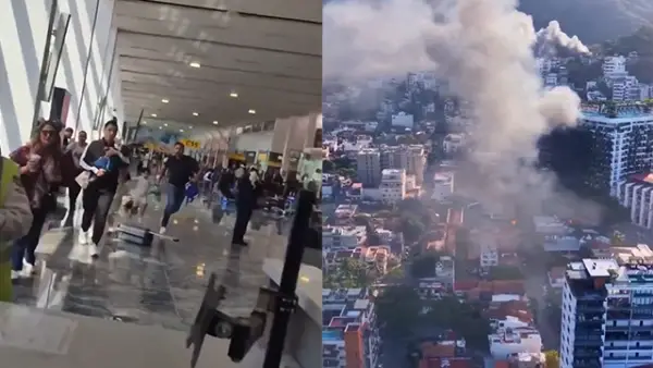 Screenshot video (kiri: Bandara Internasional Guadalajara di Jalisco) - (Kanan: Puerto Vallarta) Mexico. (Sumber : X@Megatron_ron-X@visegrad24).