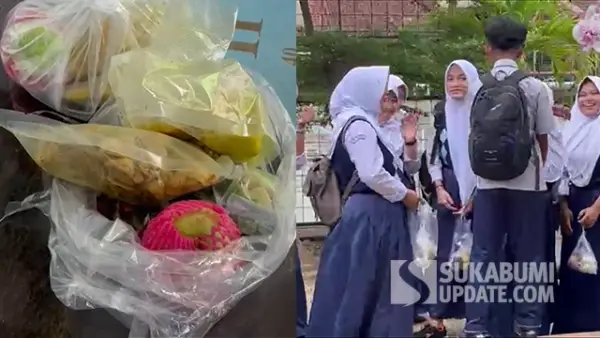 Paket Menu Keringan MBG di Ramadan 1447 H, yang di terima pelajar SMPN 4 Kota Sukabumi. (Sumber : SU/Turangga Anom).