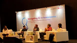 rangkaian diskusi bertema Navigating AI in Newsrooms, 20 Februari 2026 di Jakarta. (Sumber: Istimewa)