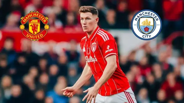 Elliot Anderson, gelandang Nottingham Forest, dikabarkan akan hengkang pada musim panas mendatang. Duo Manchester bersaing dapatkan pemain berusia 23 tahun tersebut. (Sumber: Instagram/@elliotandersonn)