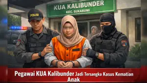 Ilustrasi TR, Ibu tiri NS saat digiring polisi usai jadi tersangka. (Sumber : Ilustrasi AI)