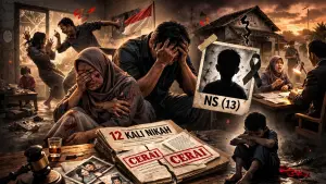 Ilustrasi yang menggambarkan kondisi di balik kasus kematian NS. (Sumber: Ilustrasi AI)