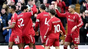 Perayaan gol pemain Liverpool setelah berhasil mencetak gol ke gawang West Ham (Sumber: Web/Liverpoolfc.com)