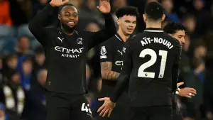 Selebrasi Antoine Semenyo setelah mencetak gol ke gawang Leeds United di ajang Liga Inggris (Sumber: web/espn.com)