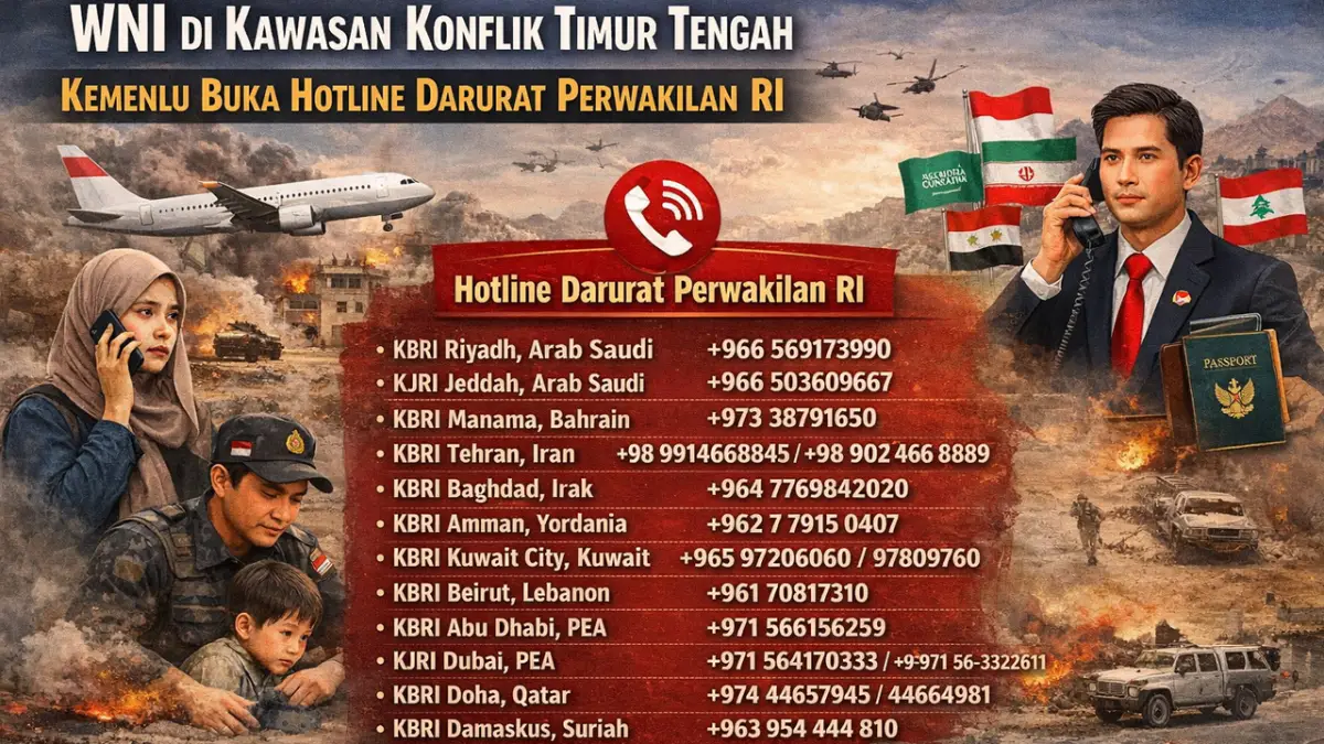 WNI di Kawasan Konflik Timur Tengah, Kemenlu Buka Hotline Darurat Perwakilan RI
